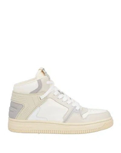 Philippe Model Woman Sneakers Off White Size 8 Leather, Textile Fibers