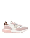 Philippe Model Woman Sneakers Antique Rose Size 7 Leather, Textile Fibers In Pink