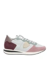 Philippe Model Woman Sneakers Antique Rose Size 7 Leather, Textile Fibers In Pink