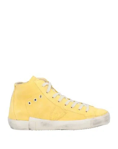 Philippe Model Woman Sneakers Pastel Yellow Size 8 Leather