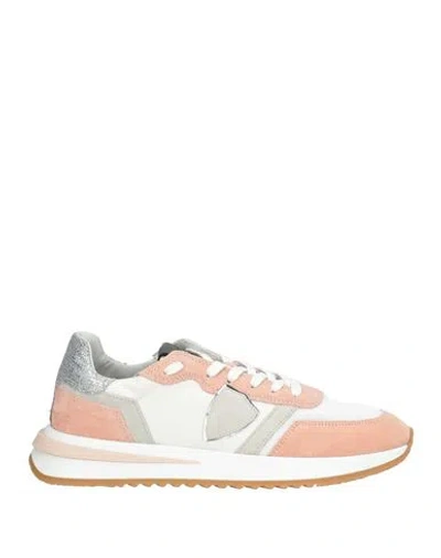 Philippe Model Woman Sneakers Pink Size 6 Leather, Textile Fibers