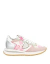Philippe Model Woman Sneakers Pink Size 8 Leather, Textile Fibers
