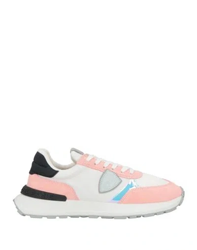 Philippe Model Woman Sneakers Pink Size 7 Leather, Textile Fibers