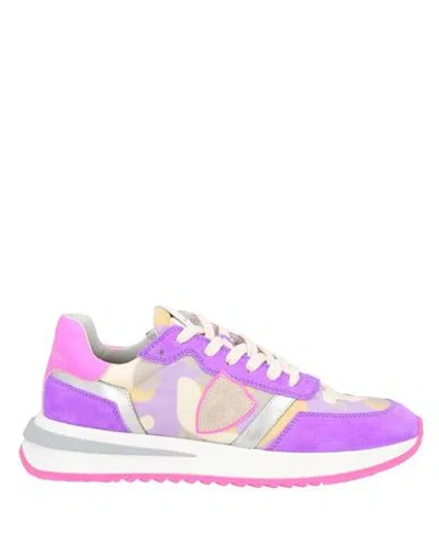 Philippe Model Woman Sneakers Purple Size 7 Leather