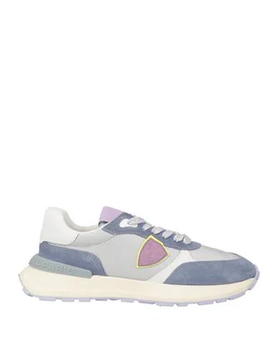 Philippe Model Woman Sneakers Purple Size 7 Leather, Textile Fibers