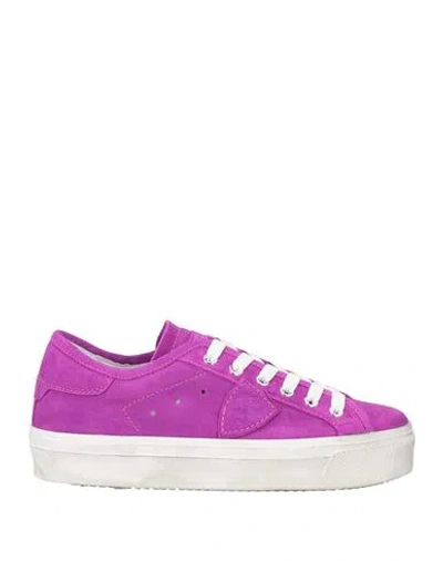 Philippe Model Woman Sneakers Purple Size 7 Leather
