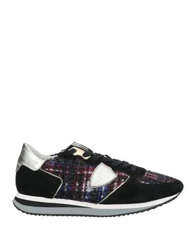 PHILIPPE MODEL PHILIPPE MODEL WOMAN SNEAKERS PURPLE SIZE 8 LEATHER, TEXTILE FIBERS