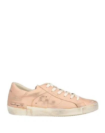 Philippe Model Woman Sneakers Rose Gold Size 11 Leather