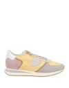 Philippe Model Woman Sneakers Sand Size 8 Leather, Textile Fibers In Beige