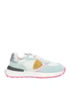 Philippe Model Woman Sneakers Sky Blue Size 8 Leather, Textile Fibers In Blue