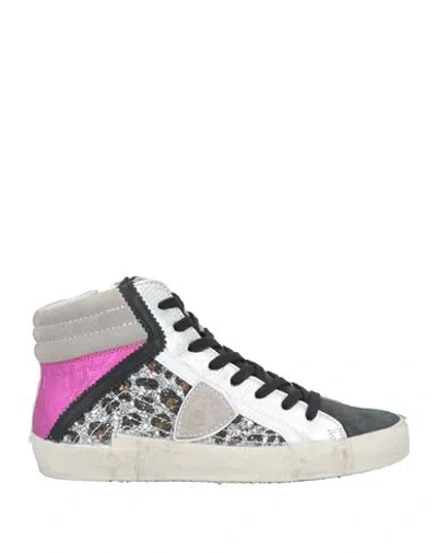 Philippe Model Woman Sneakers Steel Grey Size 7 Leather