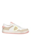 Philippe Model Woman Sneakers White Size 11 Leather, Textile Fibers In White