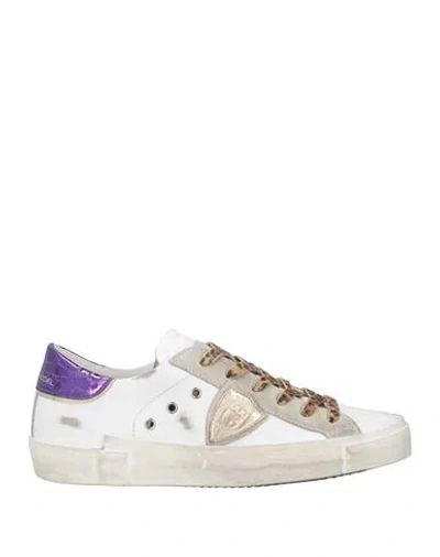 Philippe Model Woman Sneakers White Size 7 Leather In Multi