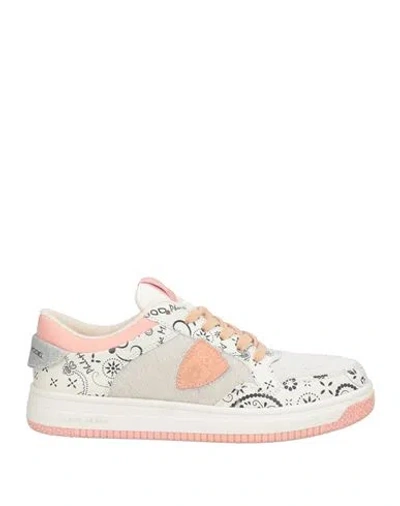 Philippe Model Woman Sneakers White Size 7 Leather, Textile Fibers