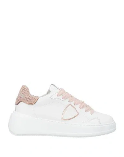 Philippe Model Woman Sneakers White Size 7 Leather, Textile Fibers