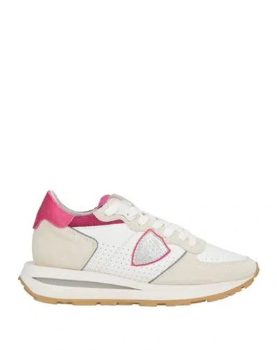 Philippe Model Woman Sneakers White Size 7 Leather, Textile Fibers