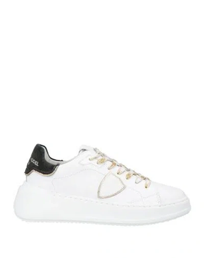 Philippe Model Woman Sneakers White Size 10 Leather, Textile Fibers
