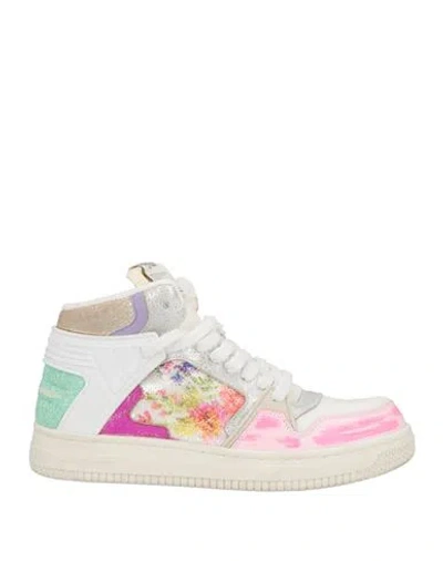 Philippe Model Woman Sneakers White Size 8 Leather, Textile Fibers