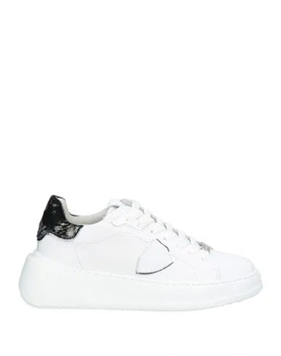 Philippe Model Woman Sneakers White Size 8 Leather, Textile Fibers