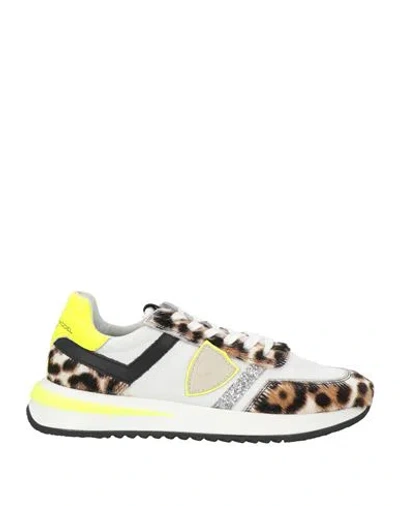 Philippe Model Woman Sneakers White Size 8 Leather, Textile Fibers