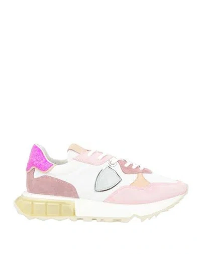 Philippe Model Woman Sneakers White Size 6 Leather, Textile Fibers