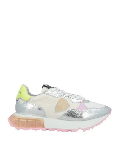 Philippe Model Woman Sneakers White Size 6 Leather, Textile Fibers