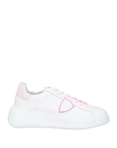 Philippe Model Woman Sneakers White Size 8 Leather, Textile Fibers