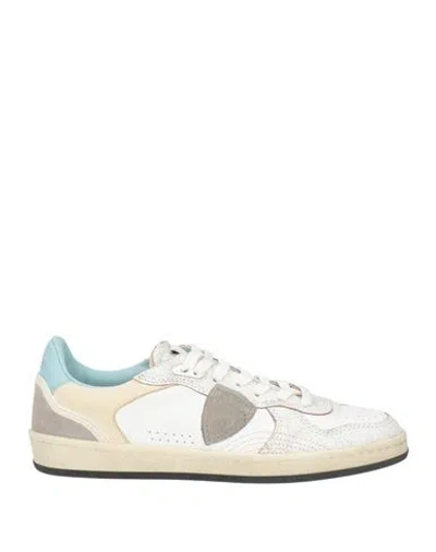 Philippe Model Paris White Contrast Panel Sneakers