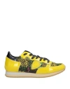 Philippe Model Woman Sneakers Yellow Size 7 Leather, Textile Fibers