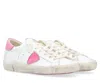 Philippe Model Women's Prsx Low Veau Sneakers In Pop Blanc Fuchsia In White