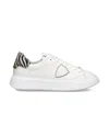 Philippe Model Women's Sneakers  Paris ♪ Va04 - Temple Veau Animalier Blanc Zebra In White