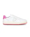 Philippe Model Women's Sneakers  Paris ♪ Vn02 - Nice Low Veau Neon Blanc/fucsia In White
