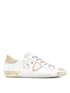 Philippe Model Prsx Low Sneakers In White Suede And Leather
