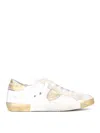 Philippe Model Low Top Sneakers Metallic Accents In White