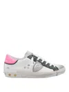Philippe Model Shiny Low Top Sneakers With Studded Sole In Gray