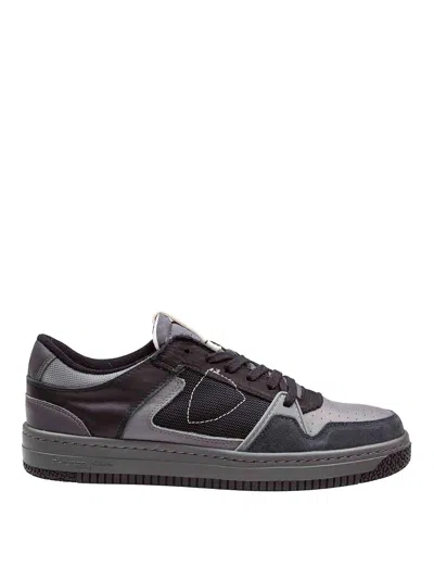 PHILIPPE MODEL LA GRANDE SNEAKERS IN BLACK LEATHER AND SUEDE