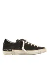Philippe Model Low-top Distressed Black Goat Leather Sneakers In Black