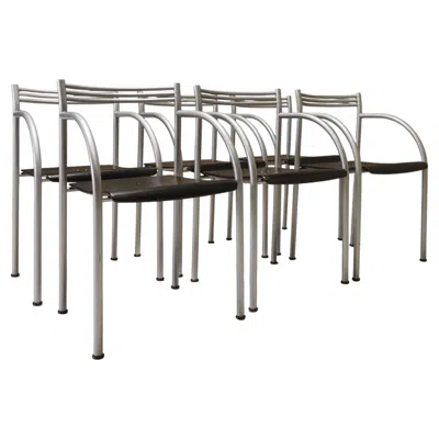 Pre-owned Philippe Starck 1980's Set Of Francesca Spanish Chairs By Phillippe Starck In Gray