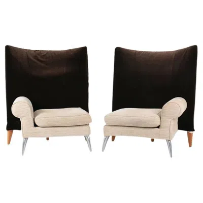 Pre-owned Philippe Starck 1988 Pair Of  For Driade Royalton Arm Chairs In Brown