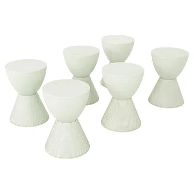 Pre-owned Philippe Starck 2000s  Kartell Prince Aha Stools / Side Tables, Fennel (set Of 6) In Sand