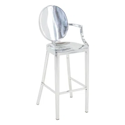 Pre-owned Philippe Starck 2010 One Armed Polished Aluminum Kong Bar Stool By  For Emeco In Gray