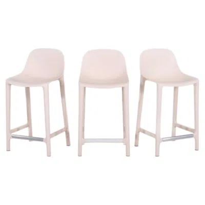 Pre-owned Philippe Starck 2020s  For Emeco Broom Counter Stools In Off White 21x Available