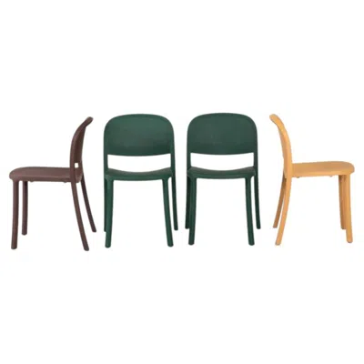 Pre-owned Philippe Starck 2020s Set Of Four Jasper Morrison For Emeco One Inch Reclaimed Dining Chairs In Brown