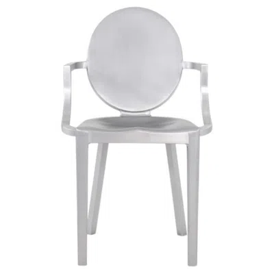 Pre-owned Philippe Starck 2025  For Emeco Kong Dining Arm Chair In Brushed Aluminum In Gray