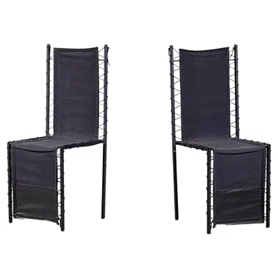 Pre-owned Philippe Starck A Pair Of " Miss Beason " Chairs By  Les 3 Suisses France 1980 In Black