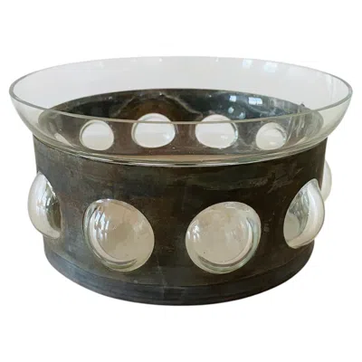 Pre-owned Philippe Starck Arts Pira Metal & Glass Centerpiece Bowl � Mid-century Modern In Black
