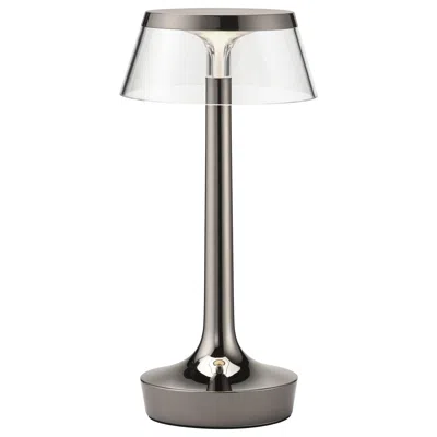 Pre-owned Philippe Starck Bon Jour Unplugged Table Lamp In Black Chrome & Crown In Transparent, 2025