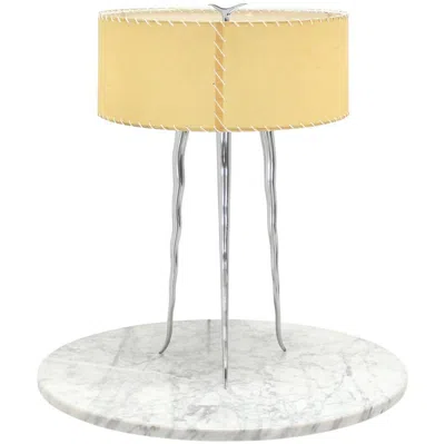 Pre-owned Philippe Starck Cast Metal Horn Shape Tri-leg Table Lemp In Sand