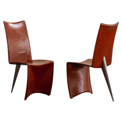Pre-owned Philippe Starck "ed Archer" Dining Chairs For Driade, 1986, Set Of 2 In Brown