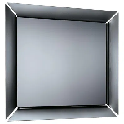 Pre-owned Philippe Starck Fiam Italia All Glass Caadre 300 Freestanding Mirror By  In Gray